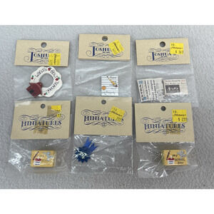 VTG Dollhouse Miniatures Lot of 6 School House Accessories Newspaper Teacher NIP